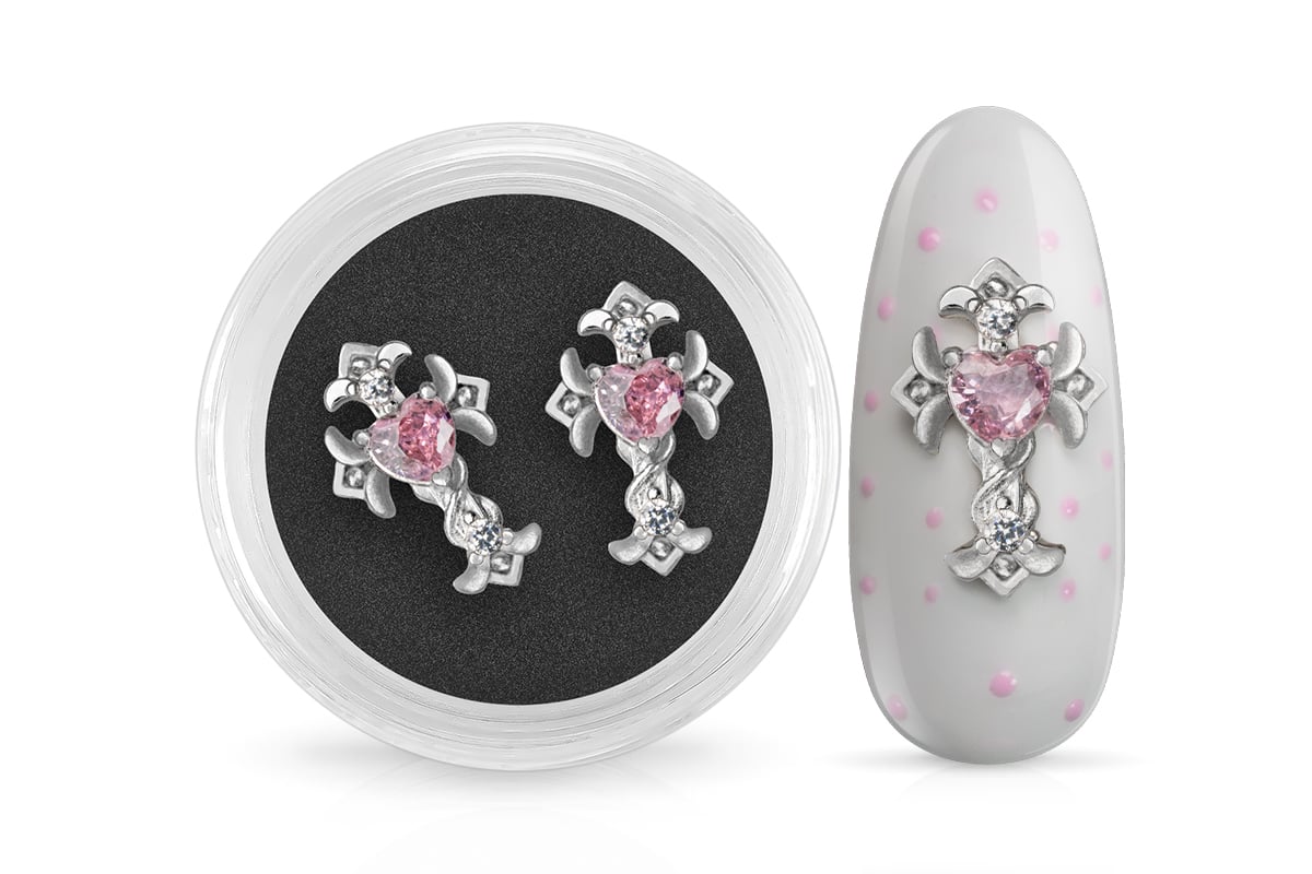 Jolifin Overlay - Kreuz silber & pink