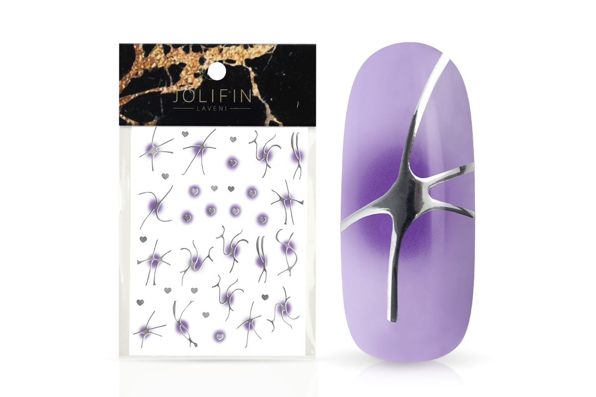 Jolifin LAVENI XL Sticker - silver II aura purple
