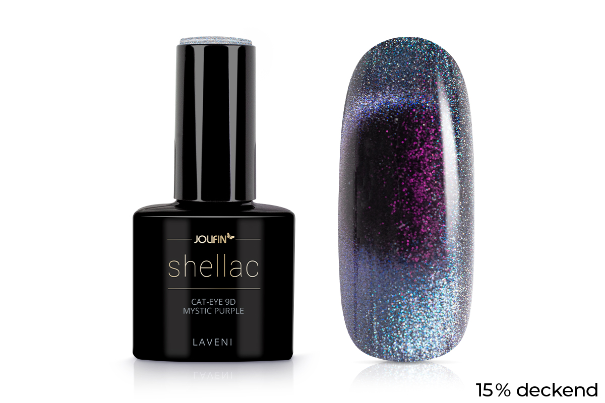 Jolifin LAVENI Shellac - Cat-Eye 9D mystic purple 10ml