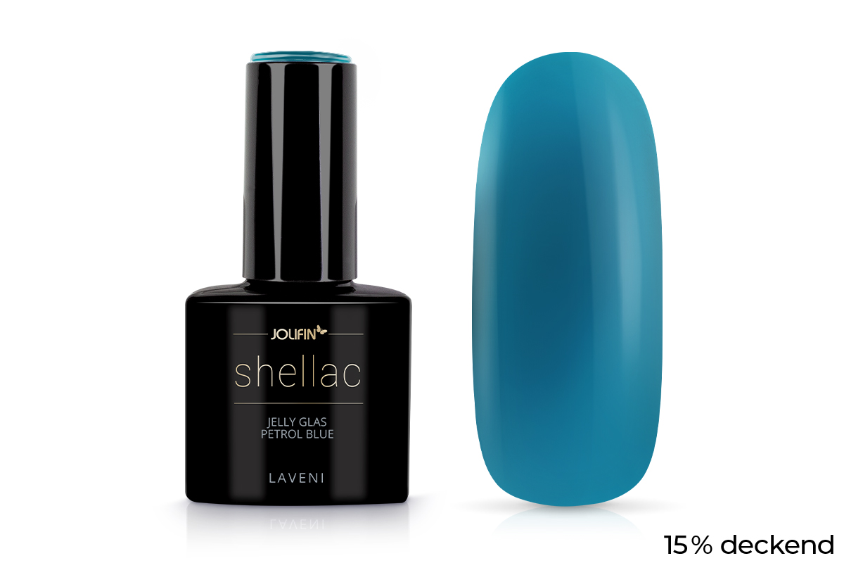Jolifin LAVENI Shellac - Jelly Glass petrol blue 10ml