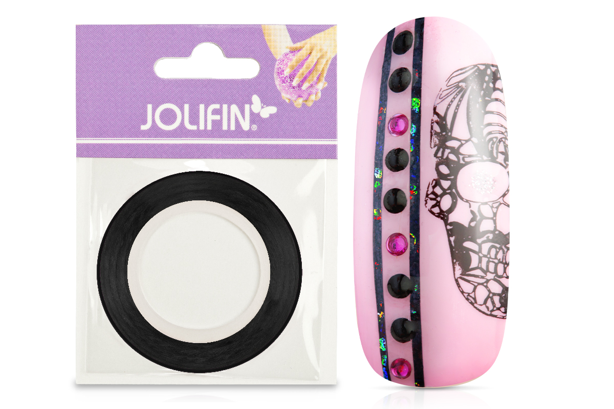 Jolifin Nail Art Pinstripes hologram black
