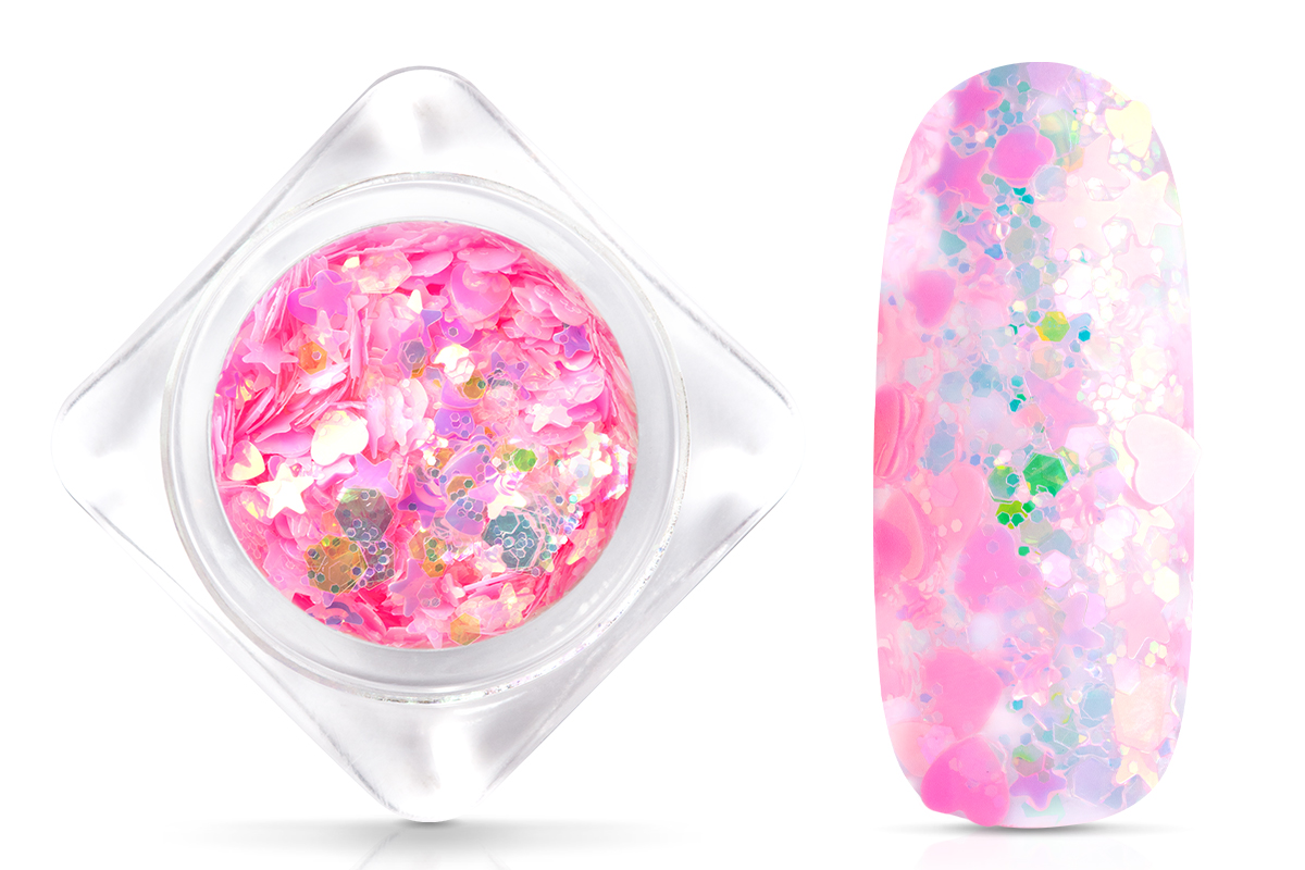Jolifin Hearts Glittermix - pastell-pink