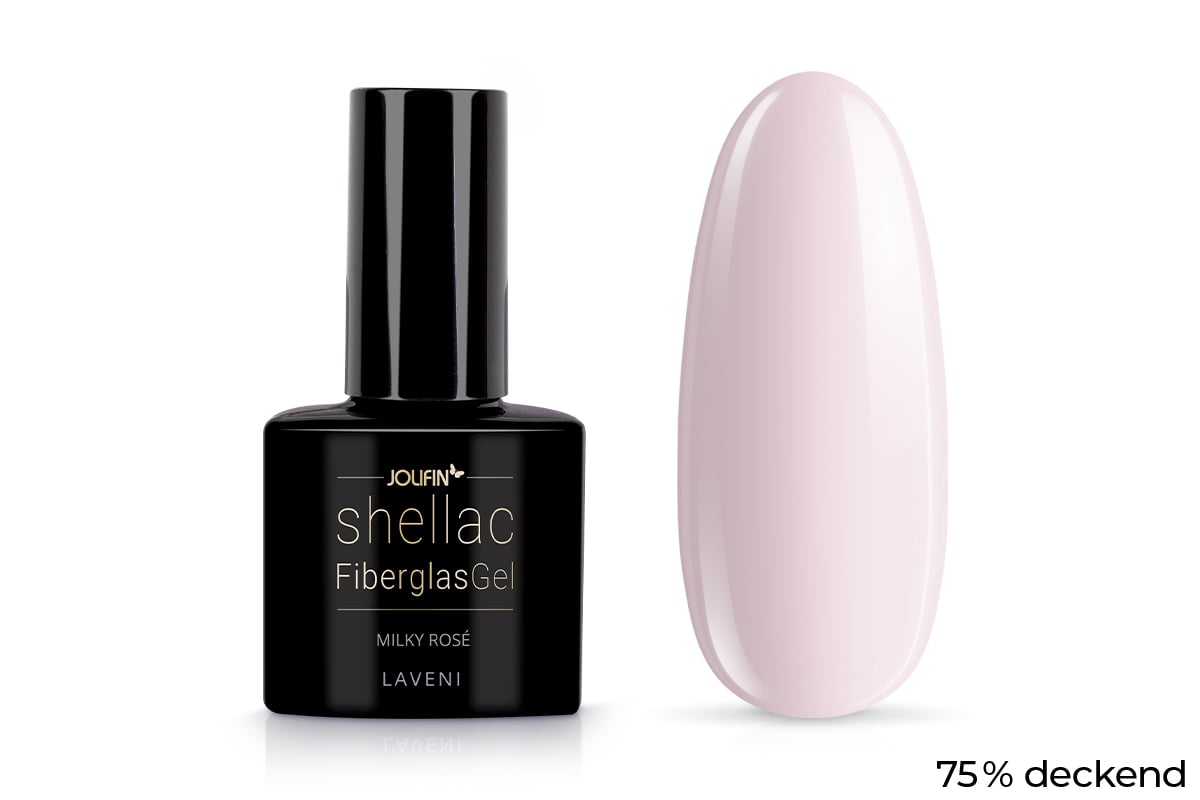 Jolifin LAVENI Shellac FiberglasGel - milky rosé 10ml