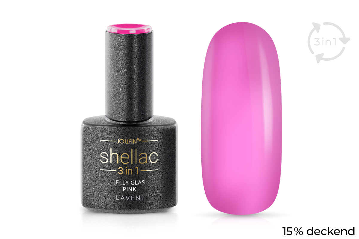 Jolifin LAVENI 3in1 Shellac - Jelly jar pink 10ml Jolifin LAVENI 3in1 Shellac - Jelly jar pink 10ml