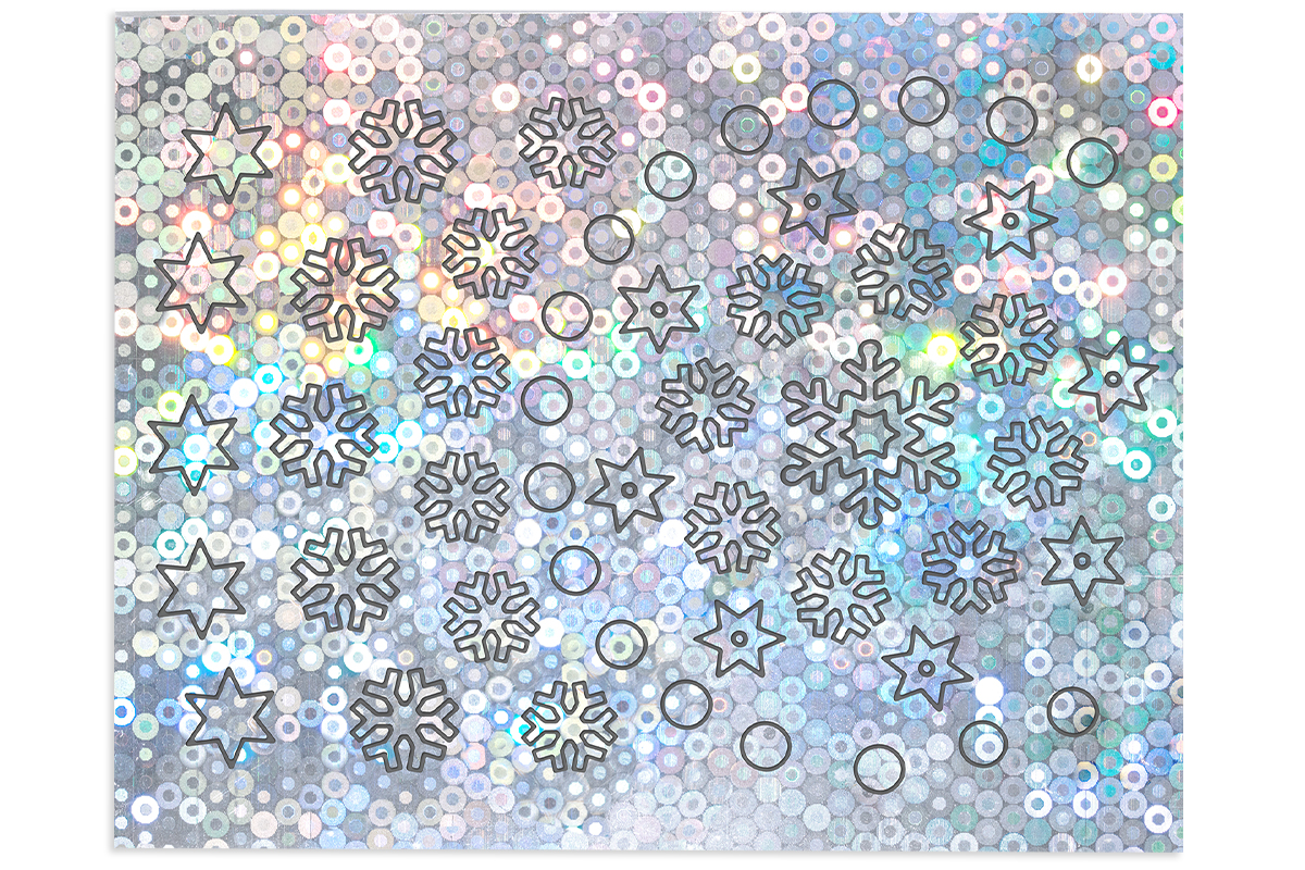 Jolifin Hologram Sticker - Snowflakes silver Galaxy