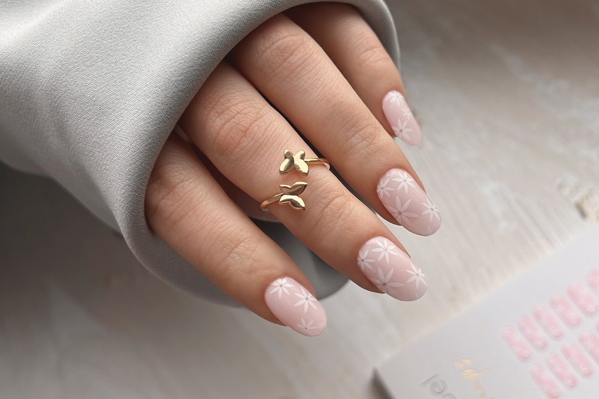 Jolifin LAVENI UV Gel Wraps - pastel-rosé flowers