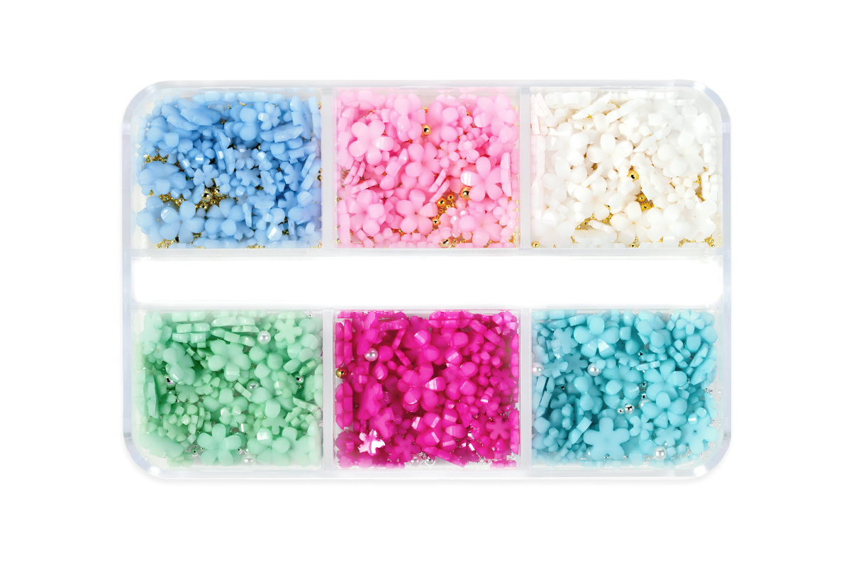 Jolifin Overlay Display - bunte Blumen & Perlen 