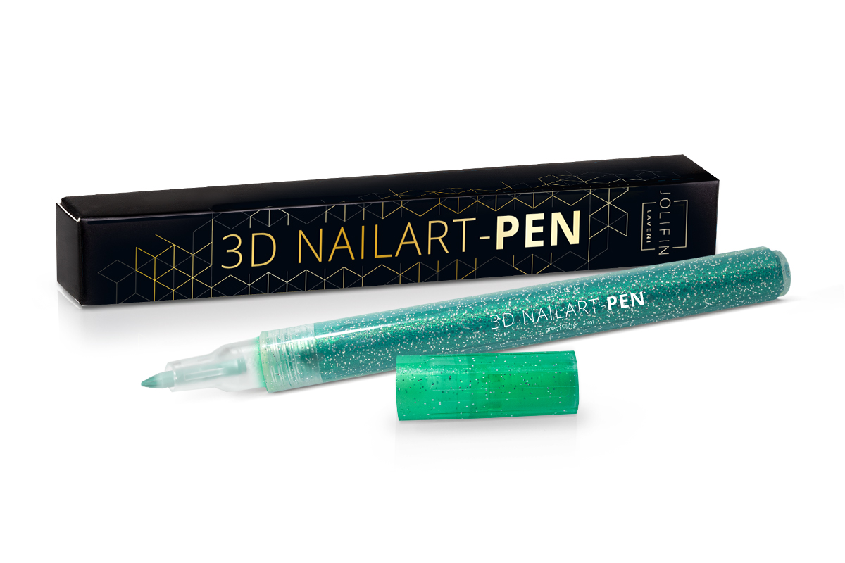 Jolifin LAVENI 3D Nail Art Pen - green glitter