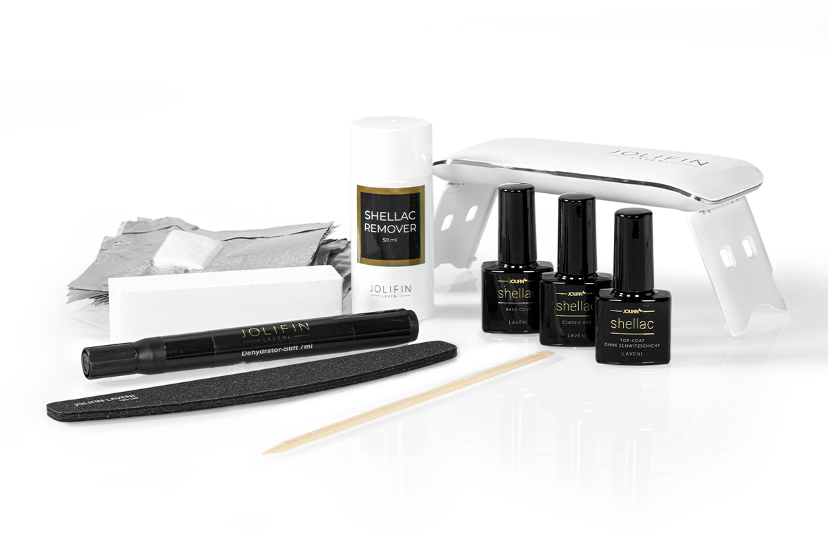 Jolifin LAVENI Shellac Starter-Set - XS - Mini Gerät