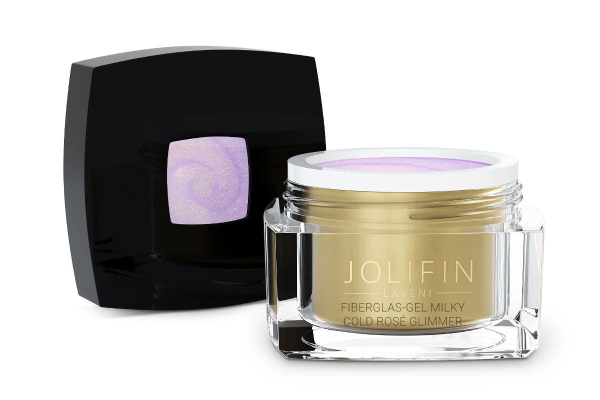 Jolifin LAVENI - Fibreglass-Gel milky cold-rosé Glimmer 30ml