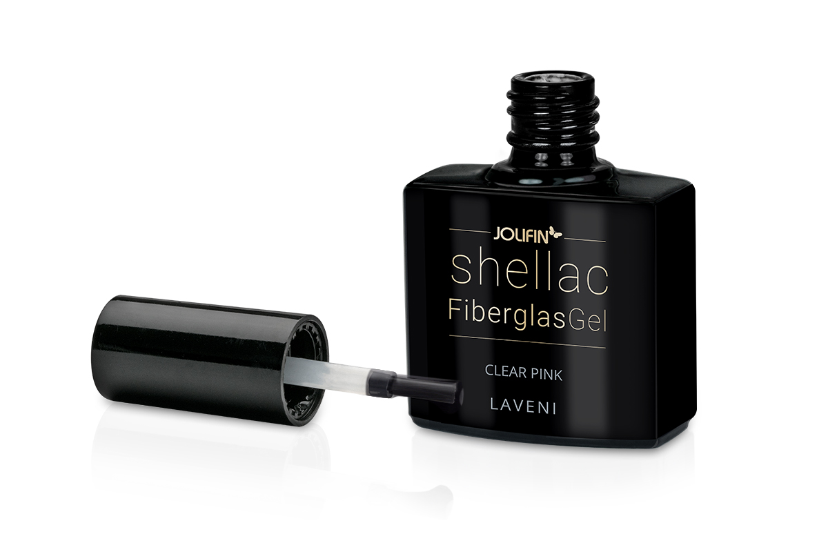 Jolifin LAVENI Shellac FibreglassGel - clear pink 10ml 