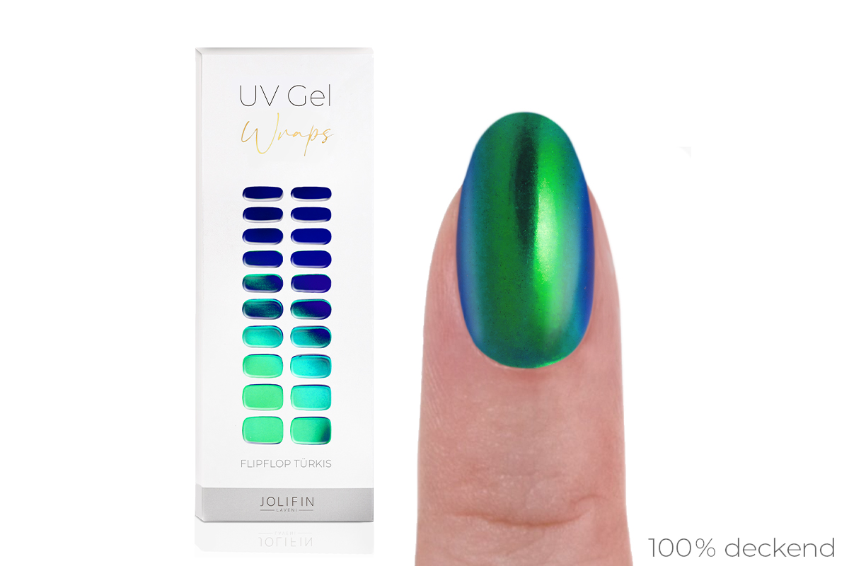 Jolifin LAVENI UV Gel Wraps - FlipFlop turquoise