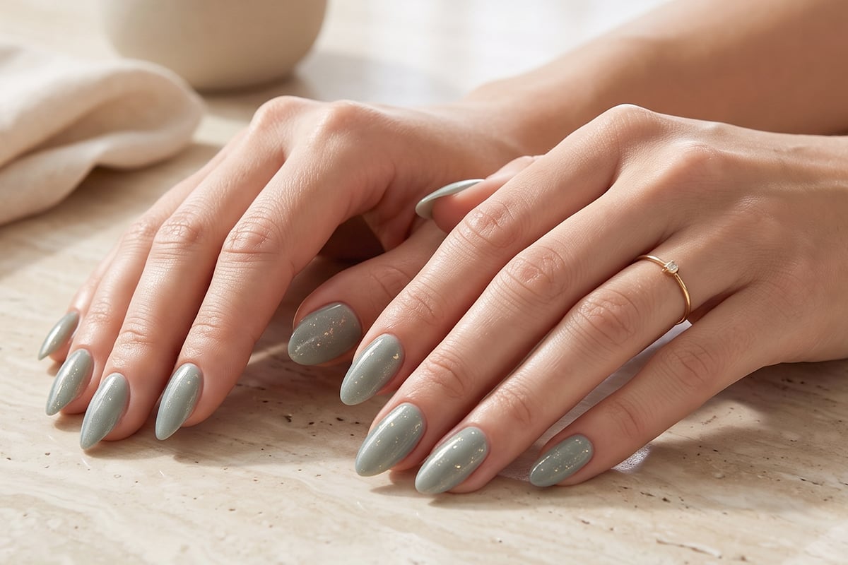 Jolifin LAVENI Shellac - khaki goldshine 10ml