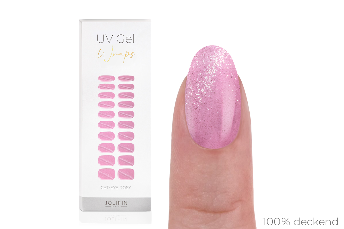 Jolifin LAVENI UV Gel Wraps - Cat-Eye rosy