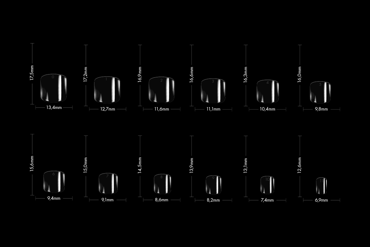 Jolifin 120 tip box Press-On square - extra short