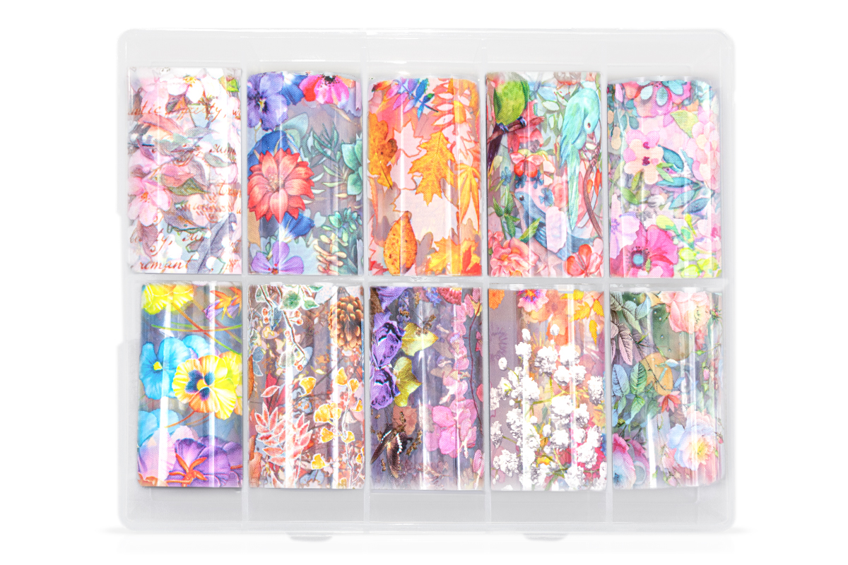 Jolifin Transfer-Nagelfolien Box - Blumen III