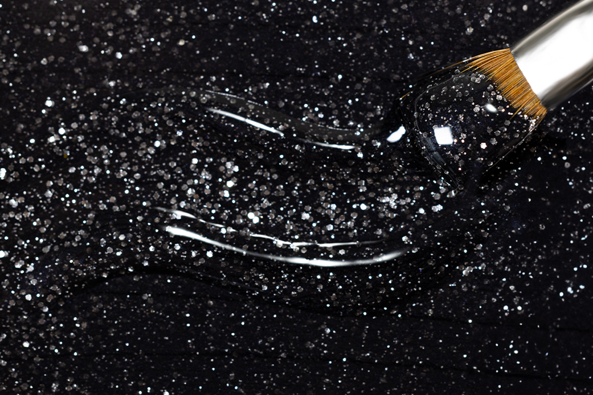 Jolifin LAVENI Colour Gel - black Glitter 5ml