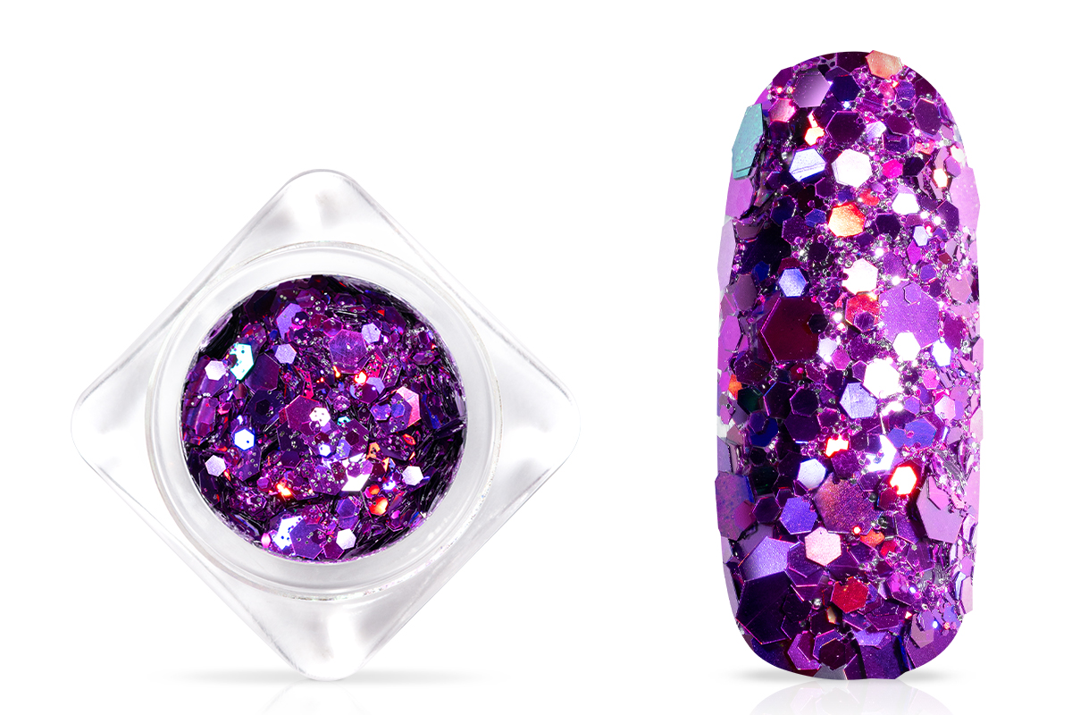 Jolifin Hexagon Glittermix - hologramm purple