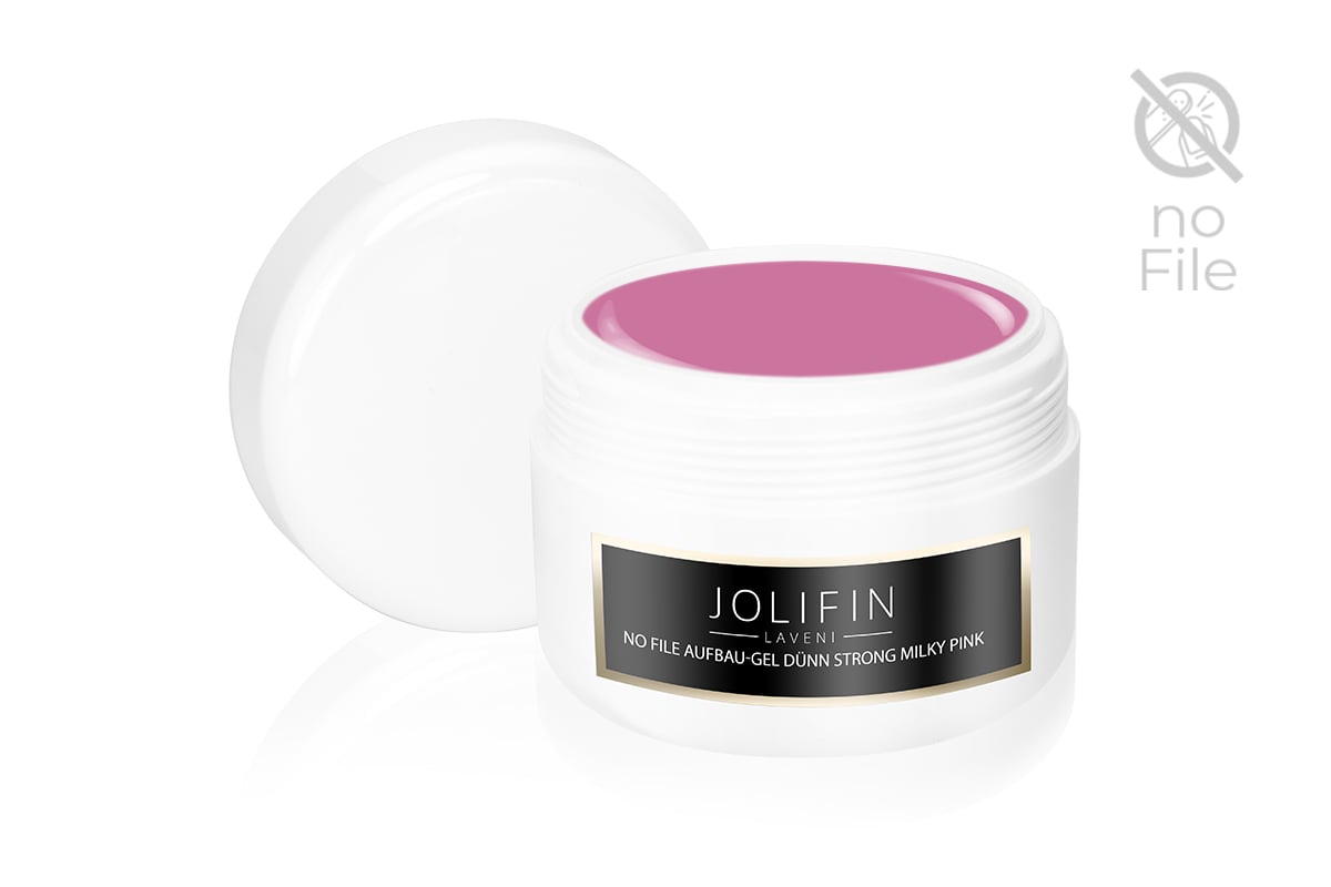 Jolifin LAVENI - No File build-up gel thin strong milky pink 250ml