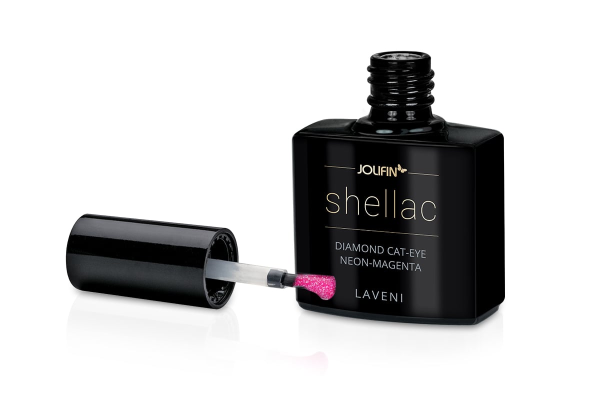 Jolifin LAVENI Shellac - Diamond Cat-Eye neon-magenta 10ml