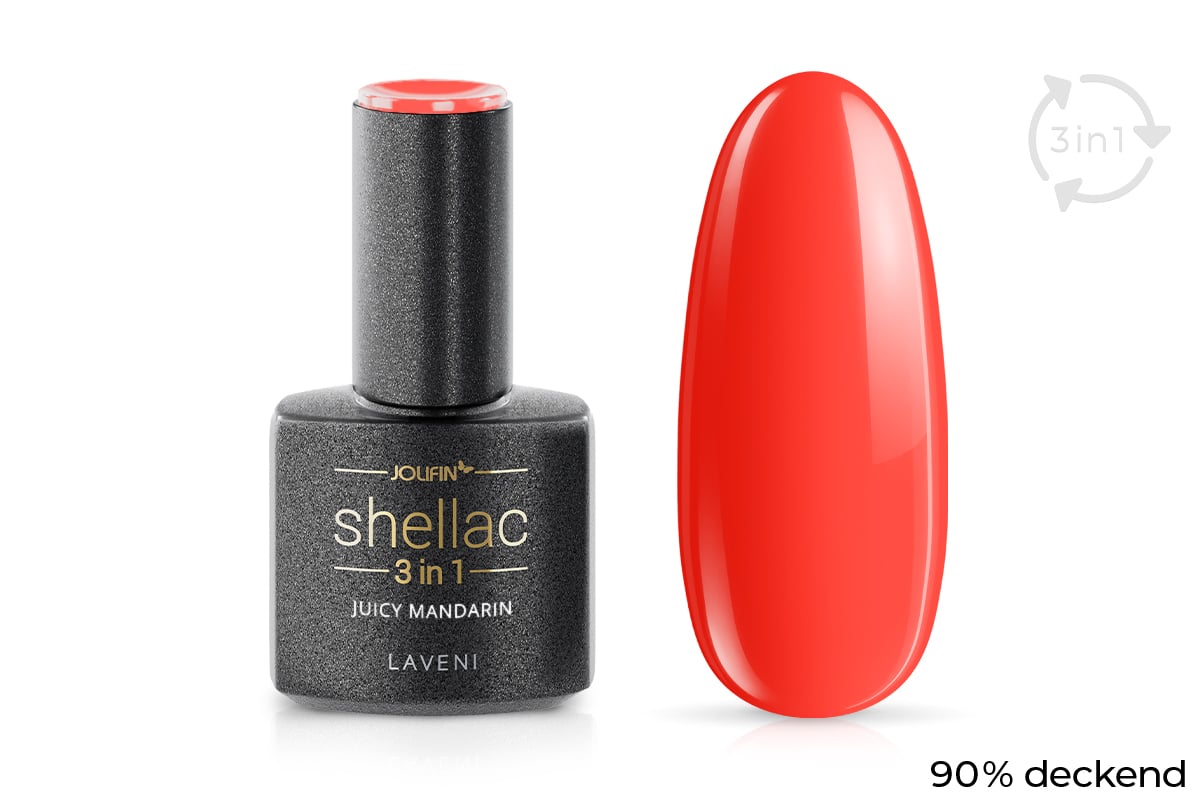 Jolifin LAVENI 3in1 Shellac - juicy mandarin 10ml