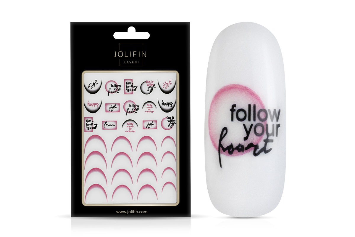 Jolifin LAVENI XL Sticker - Ombre French round pastel pink