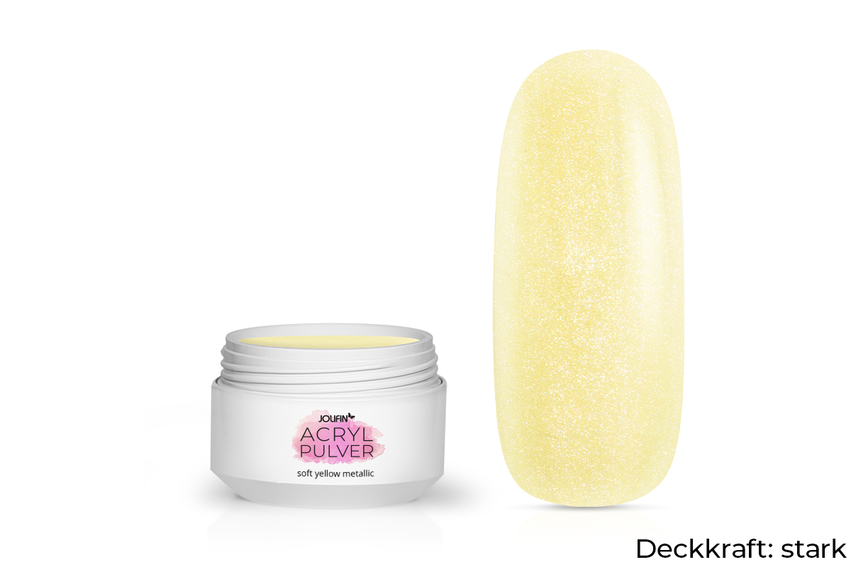 Jolifin acrylic colour powder - soft yellow metallic 5g