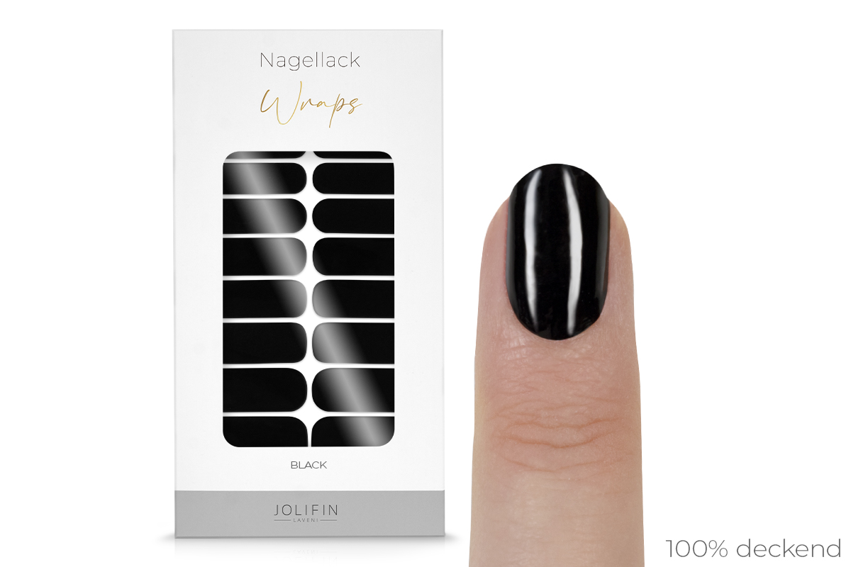 Jolifin LAVENI Nagellack-Wraps - black