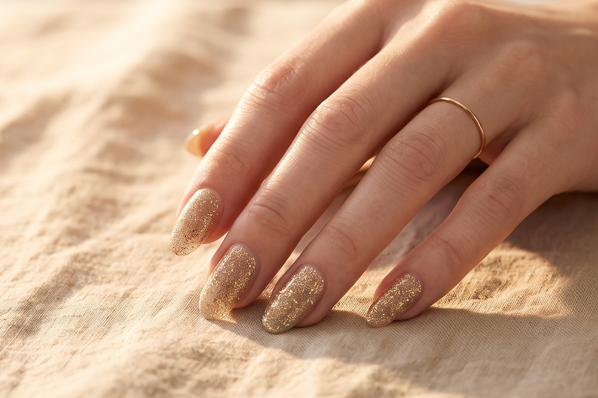 Jolifin Farbgel rosy champagne Glitter 5ml