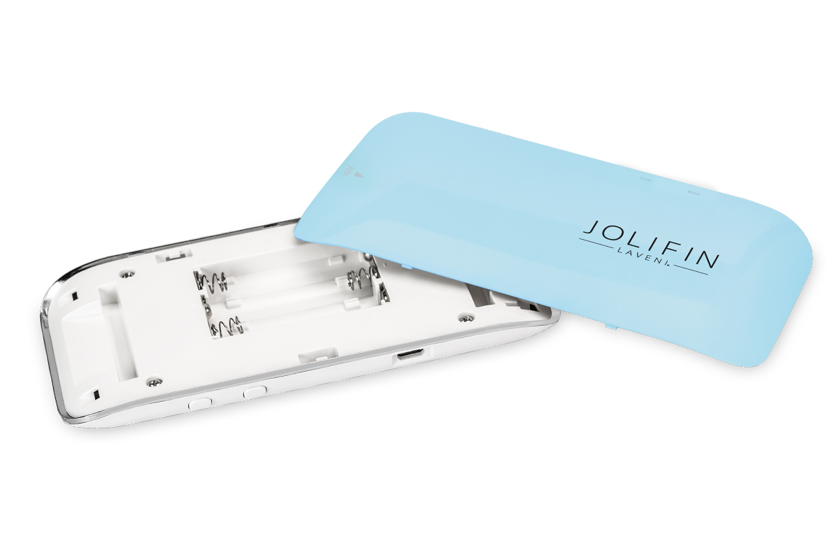 Jolifin LAVENI Dual UVA/LED Lichthärtungsgerät - mini perlmutt eisblau