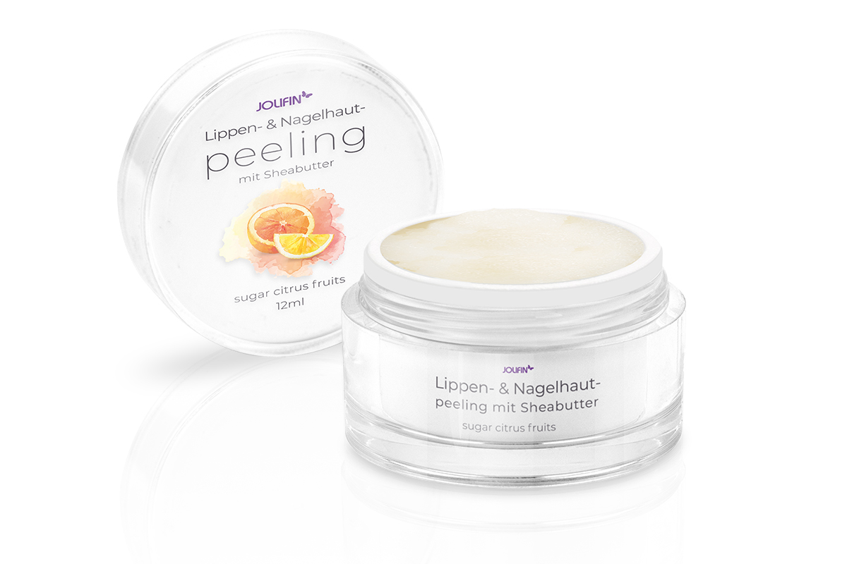 Jolifin lip & cuticle scrub with shea butter - sugar citrus fruits 12ml