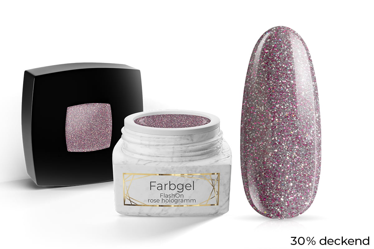 Jolifin LAVENI PRO Farbgel - FlashOn rose hologramm 5ml
