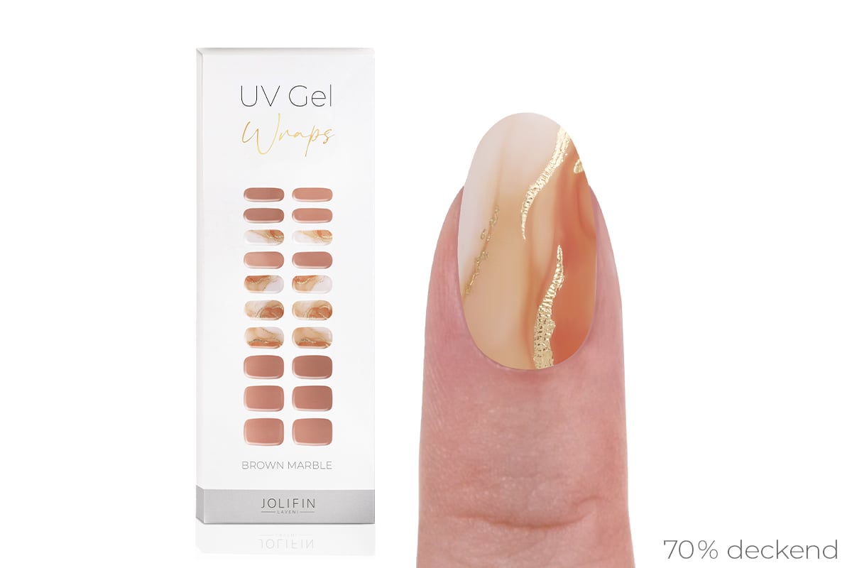 Jolifin LAVENI UV Gel Wraps - brown marble