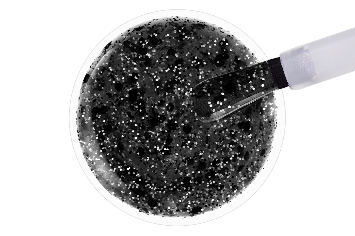 Jolifin LAVENI Shellac - Top-Coat without sweat layer black dots 10ml