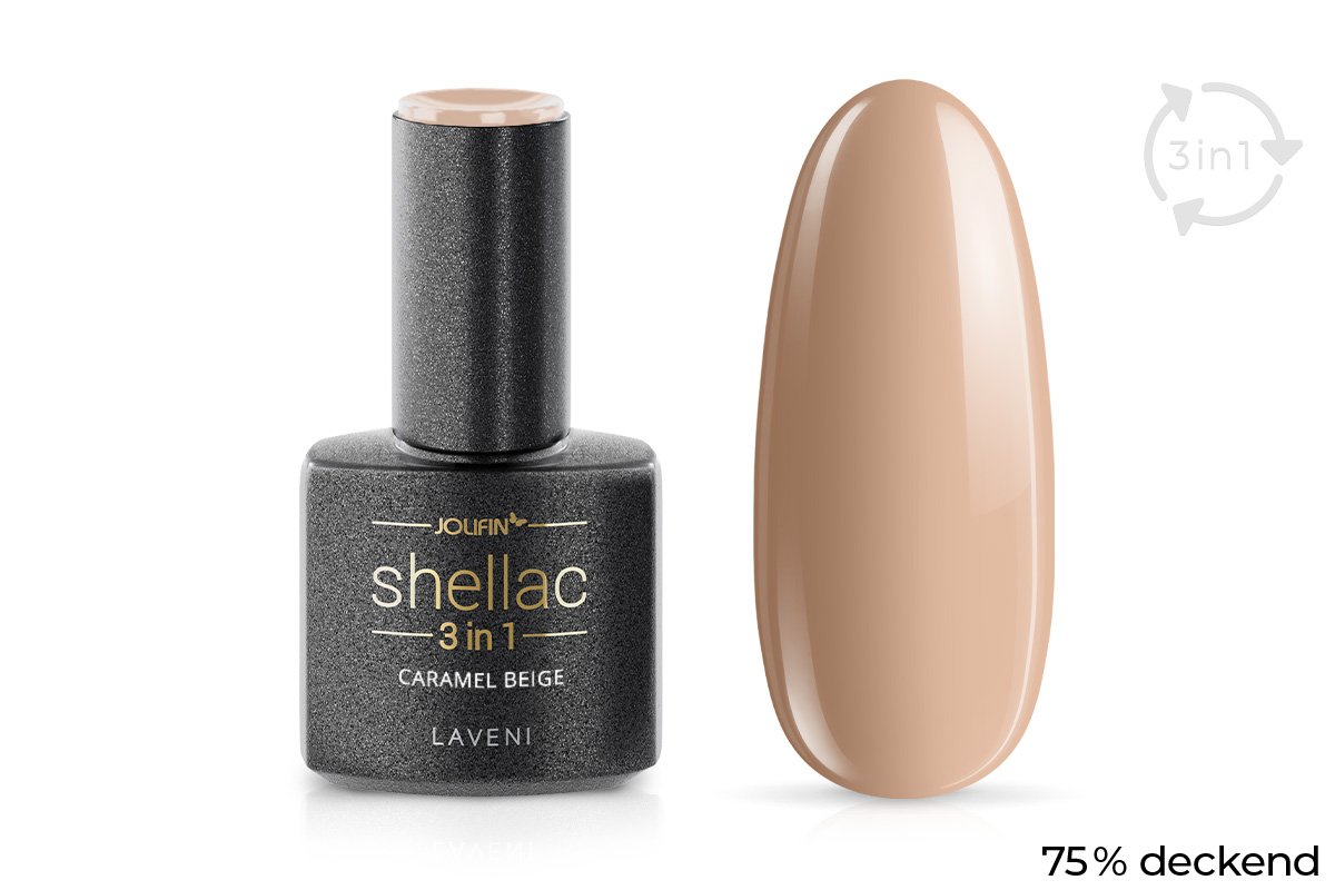 Jolifin LAVENI 3in1 Shellac - caramel beige 10ml