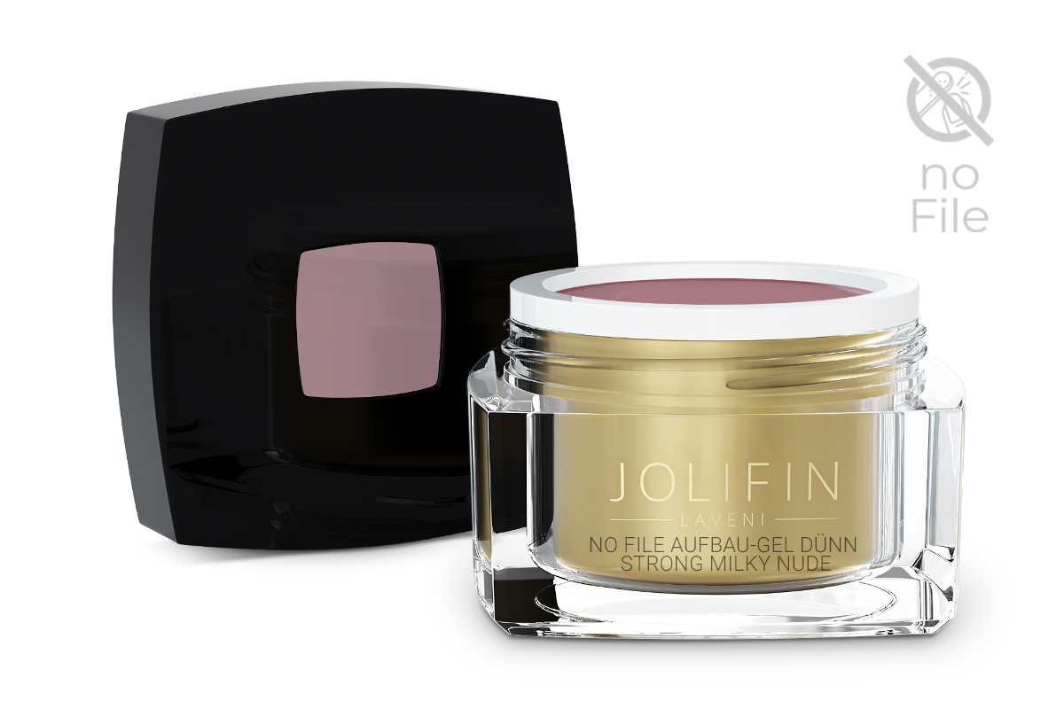 Jolifin LAVENI - No File Aufbau-Gel dünn strong milky nude 30ml