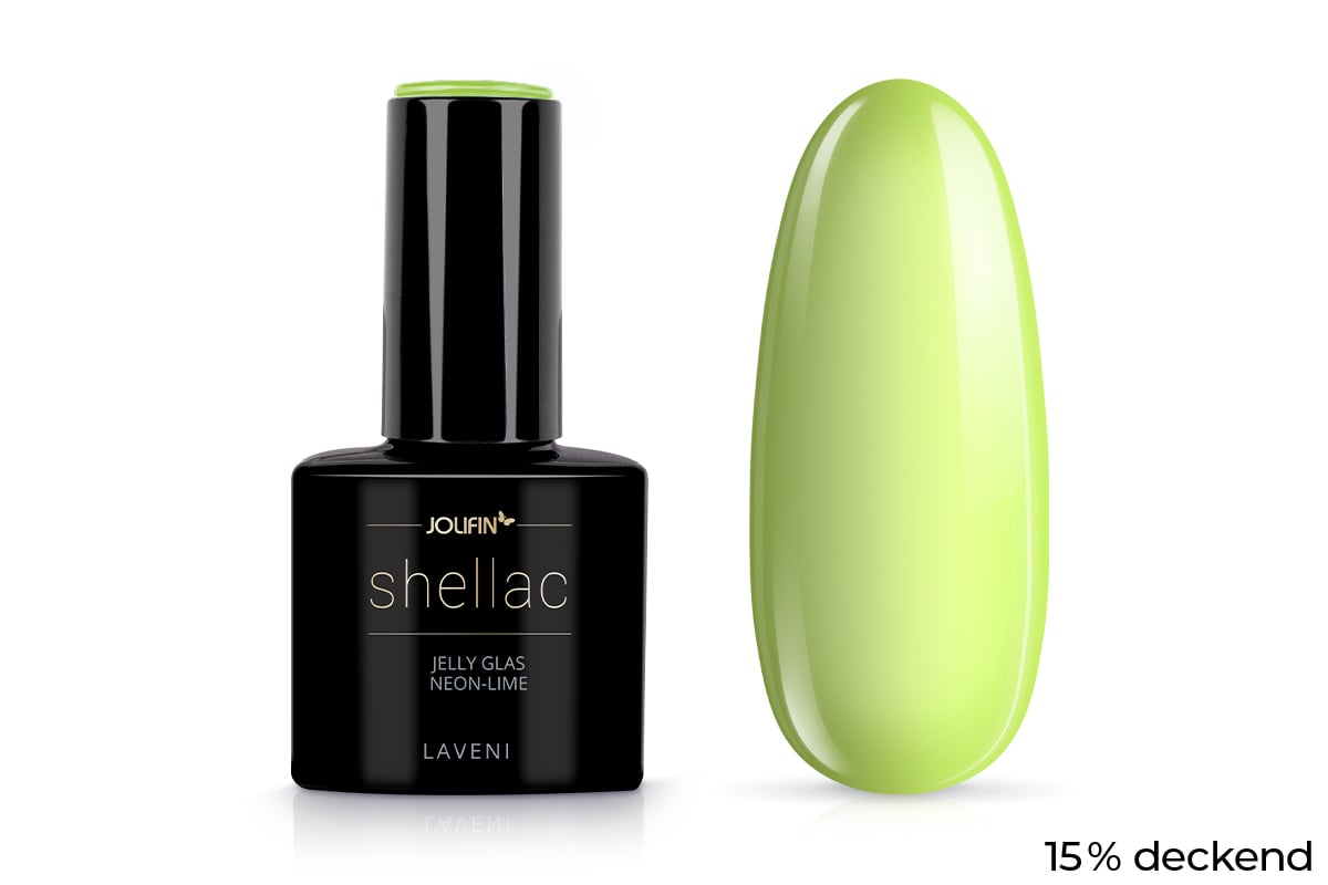 Jolifin LAVENI Shellac - Jelly Glas neon-lime 10ml