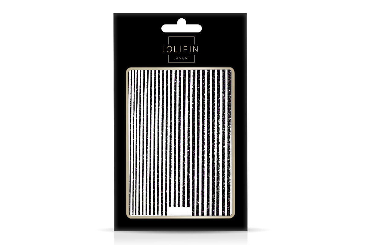 Jolifn LAVENI XL Sticker - Glitter Stripes black hologram