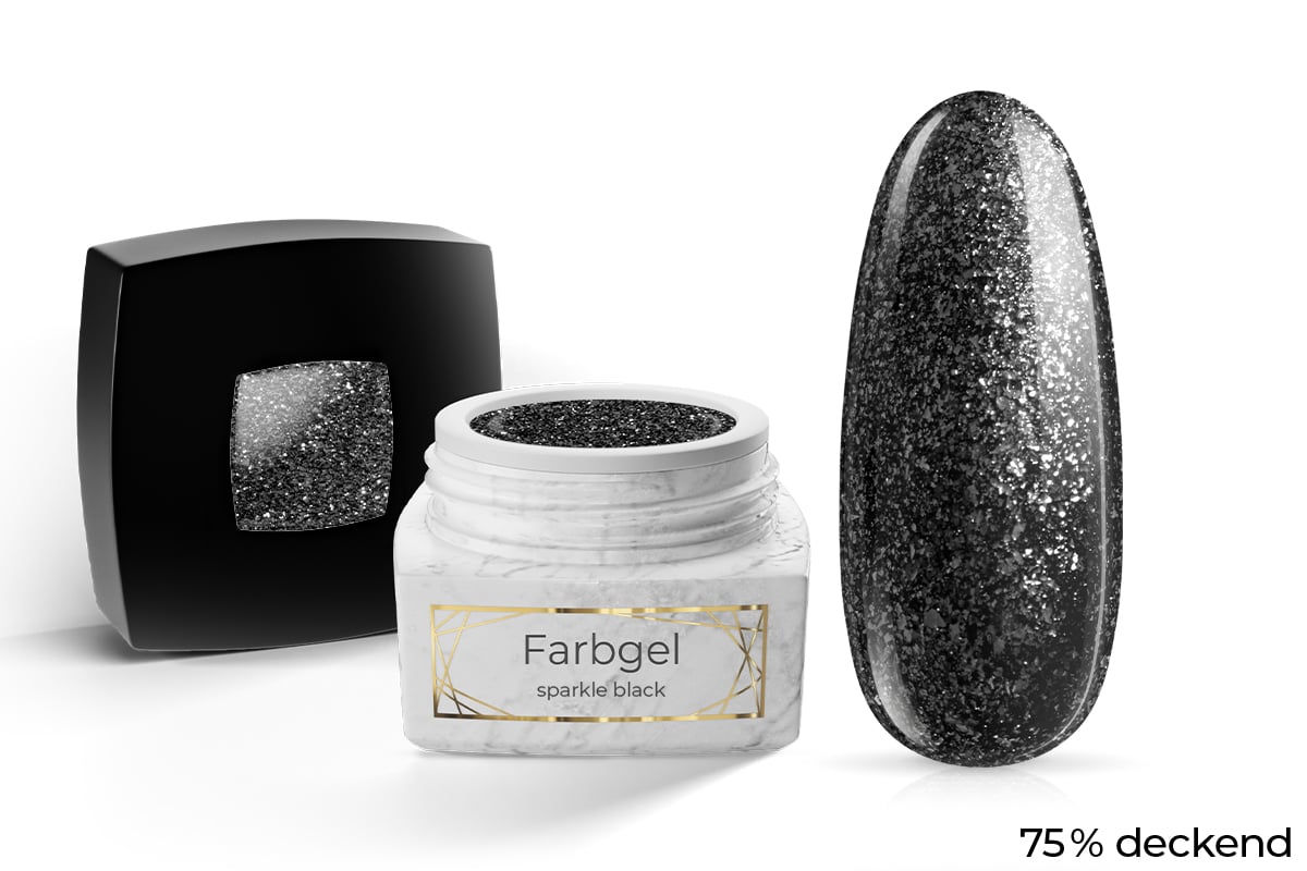 Jolifin LAVENI PRO Farbgel - sparkle black 5ml
