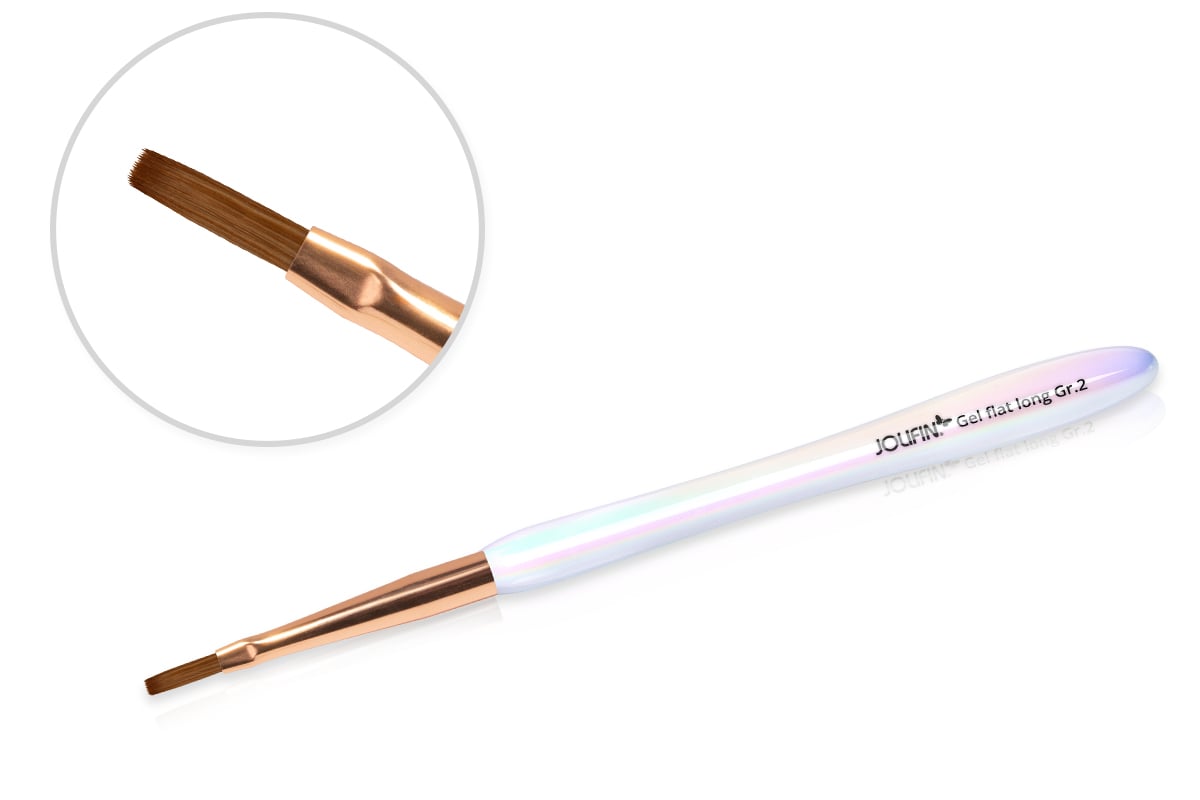 Jolifin Aurora Pinsel weiß - Gel flat long Gr. 2