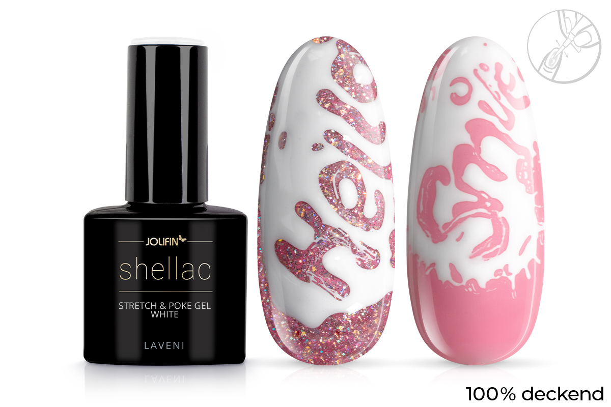 Jolifin LAVENI Shellac - Stretch & Poke Gel white 10ml