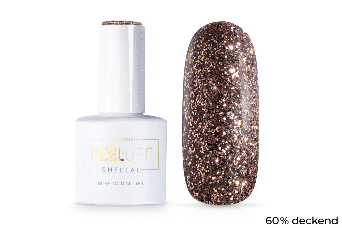 Jolifin LAVENI Shellac PeelOff - rosé-gold Glitter 10ml