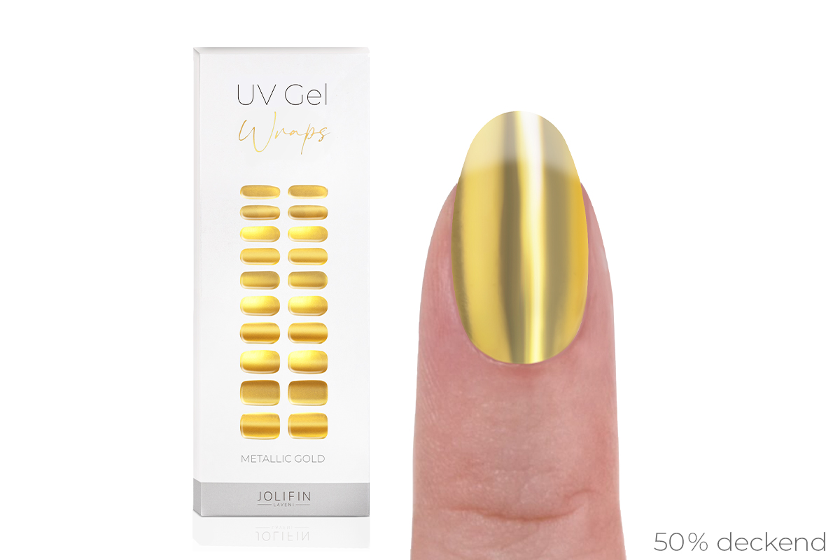 Jolifin LAVENI UV Gel-Wraps - metallic gold