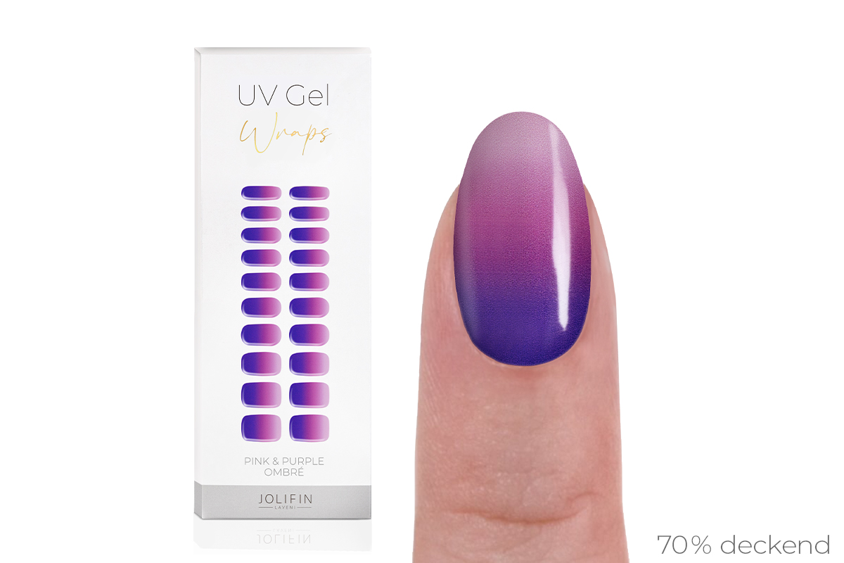 Jolifin LAVENI UV Gel-Wraps - pink & purple ombré