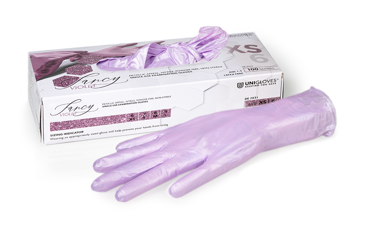 Nitrile gloves Violet Pearly size XS