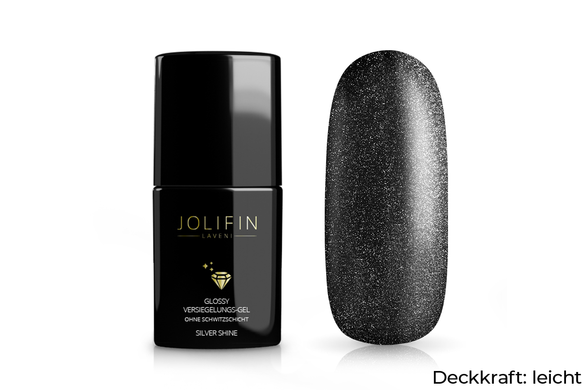 Jolifin LAVENI Glossy Sealing Gel without sweat layer - silver shine 11ml