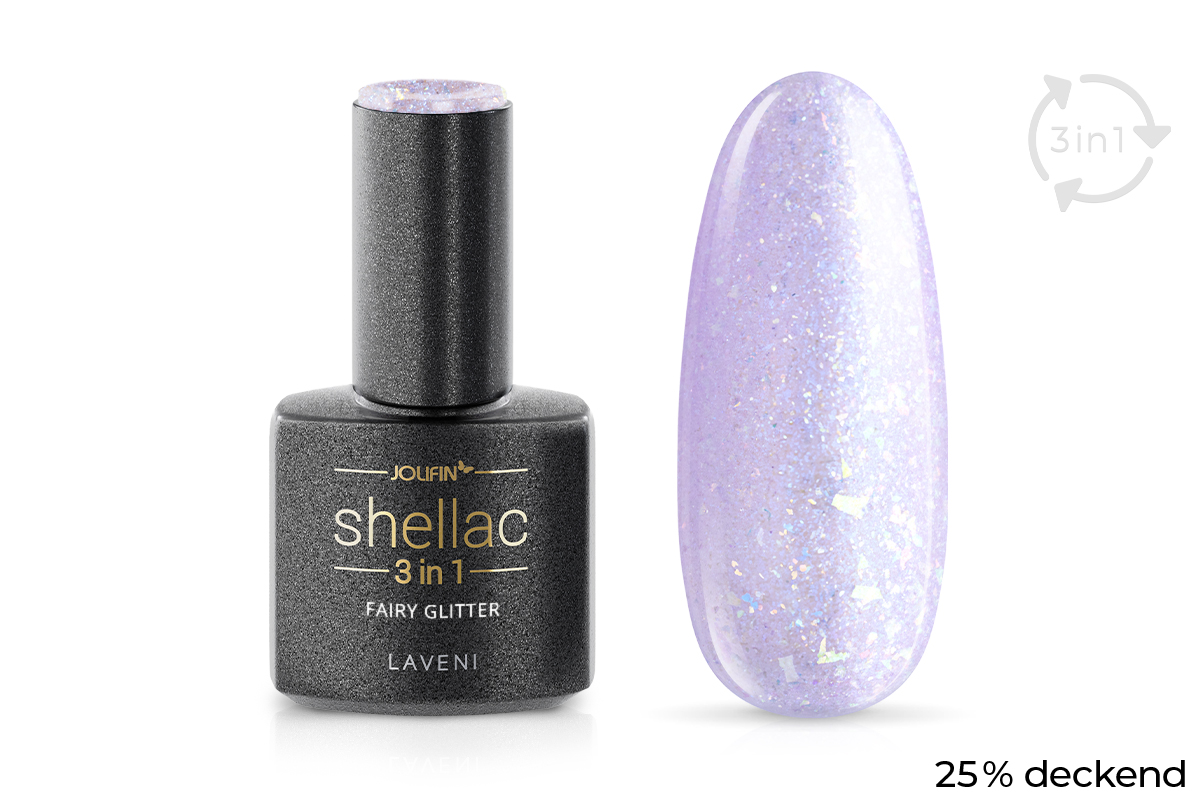 Jolifin LAVENI 3in1 Shellac - fairy Glitter 10ml
