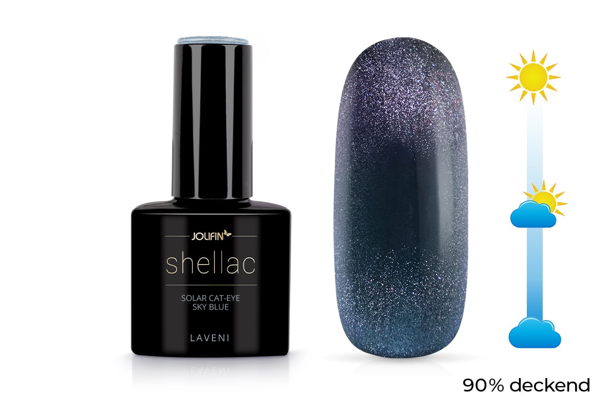 Jolifin LAVENI Shellac - Solar Cat-Eye sky blue 10ml