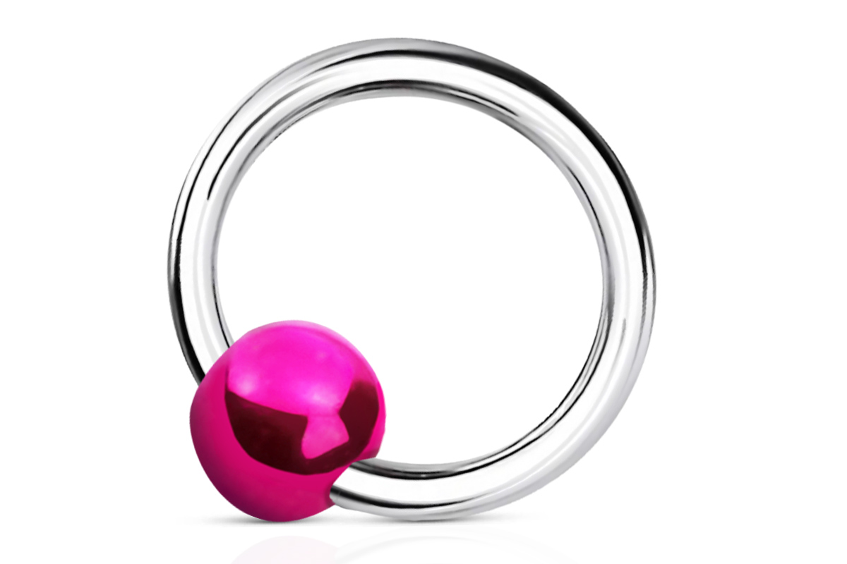 Jolifin Nail Piercing 925 Silver - Ball Pink