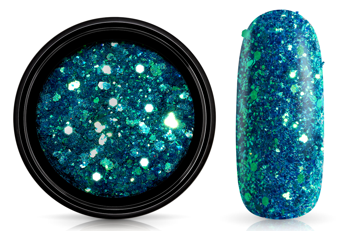 Jolifin LAVENI Glitterpuder - ocean smaragd